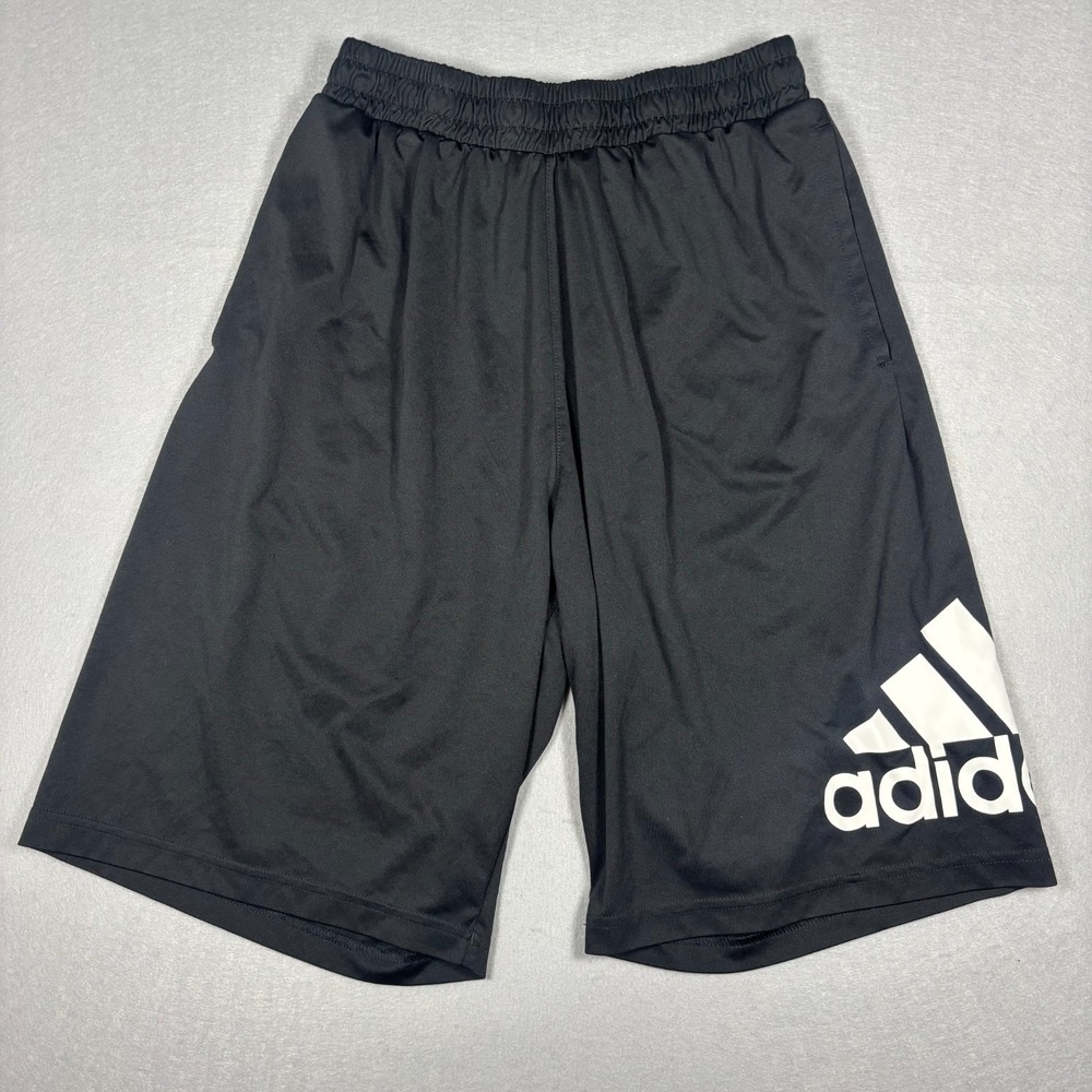 Adidas Crazylight Basketball Shorts Boys Size Large Black White 10" Inseam‎